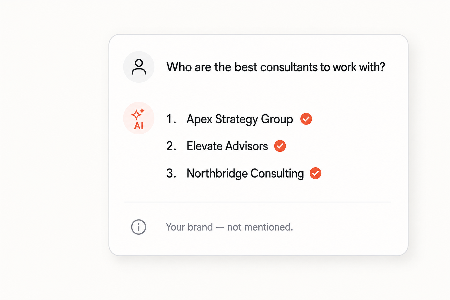 An AI assistant recommending competitors while your brand is not mentioned